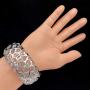 Gypsy Jewels Enamel Rhinestone Unique Chunky Wide Bold Statement Hinged Bangle Bracelet