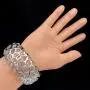 Gypsy Jewels Enamel Rhinestone Unique Chunky Wide Bold Statement Hinged Bangle Bracelet