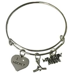 Infinity Collection Hockey Mom Charm Bracelet, Hockey Mom Jewelry for Mom
