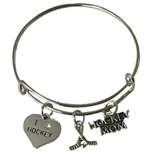 Infinity Collection Hockey Mom Charm Bracelet, Hockey Mom Jewelry for Mom