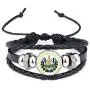 DIYthinker San Salvador El Salvador National Emblem Bracelet Braided Leather Rope Bead Wristband DIYthinker San Salvador El Salvador National Emblem Bracelet Braided Leather Rope Bead Wristband