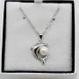 Uloveido Girls Cute White Dolphin Pendant Necklace for Women Silver Color Created Pearl Necklace for Mom Girlfriend Mother Day Birthday Jewelry Gift N1076