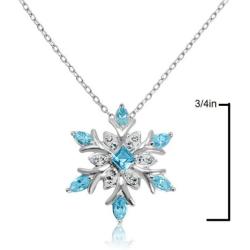 Snowflake Pendant-Necklace made with SWAROVSKI CRYSTALS in Sterling Silver on an 18in. Sterling Silver Chain