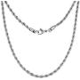 Silvadore 4mm Rope Mens Necklace - Silver Chain Twist Stainless Steel Jewelry - Neck Link Chains for Men Man Male Women Boys Girls - 18'' 20'' 22'' 24'' 26'' 36'' UK