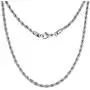 Silvadore 4mm Rope Mens Necklace - Silver Chain Twist Stainless Steel Jewelry - Neck Link Chains for Men Man Male Women Boys Girls - 18'' 20'' 22'' 24'' 26'' 36'' UK