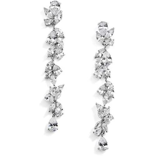 Mariell CZ Crystal Wedding Dangle Earring for Women, Bridal Earrings, Jewelry for Bride, Prom, Bridesmaid
