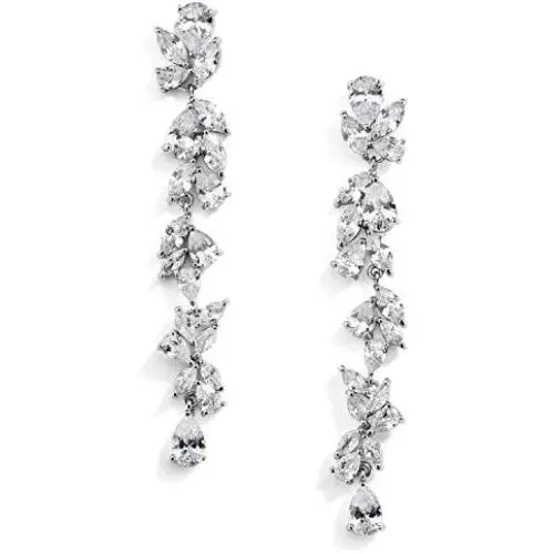 Mariell CZ Crystal Wedding Dangle Earring for Women, Bridal Earrings, Jewelry for Bride, Prom, Bridesmaid Mariell CZ Crystal Wedding Dangle Earring for Women, Bridal Earrings, Jewelry for Bride, Prom, Bridesmaid