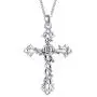Cross Necklace 925 Sterling Silver Rose Crose Pendant Necklace Cross Necklace for Women Cross Necklace 925 Sterling Silver Rose Crose Pendant Necklace Cross Necklace for Women