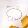 EVER FAITH 925 Sterling Silver Jewelry Gift Two Interlocking Infinity Double Circles Friendship Sister Mother Daughter Bracelet