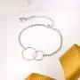 EVER FAITH 925 Sterling Silver Jewelry Gift Two Interlocking Infinity Double Circles Friendship Sister Mother Daughter Bracelet
