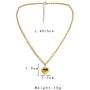 NEULRY Modern Heart Shaped Necklace Paperclip Link Chain 18K Gold Plated Handmade for Women and Girl Gifts