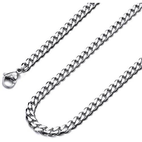 INBLUE Curb Chain Necklace for Men Women Boy Water Resistent 316L Stainless Steel Big Thick Hip Hop Chunky Cuban Link Chains Plated Finish Jewelry Gifts