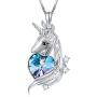 TOUPOP [Horse/Giraffe/Unicorn] Necklace s925 Sterling Silver Pendant Necklace Jewelry with Heart Crystal, Birthday Christmas Valentines Day Mother’s day Gifts for her Mom Women Teen Girls Animal Lovers