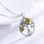 Sunflower Necklaces for Women 925 Sterling Silver Tree of Life Celtic Knot Pendant Necklace Jewelry Gifts for Grils Mom