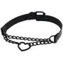 FM FM42 PU Simulated Leather Black-Tone/Silver-Tone Gothic Punk Heart Ring Cuban Curb Link Chain Adjustable Neckband Collar Choker (16 Colors) FM FM42 PU Simulated Leather Black-Tone/Silver-Tone Gothic Punk Heart Ring Cuban Curb Link Chain Adjustable Neckband Collar Choker (16 Colors)