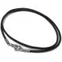 Black Leather Necklace Cord (2mm) with Stainless Steel Clasps (14 - 30 Inch) Black Leather Necklace Cord (2mm) with Stainless Steel Clasps (14 - 30 Inch)