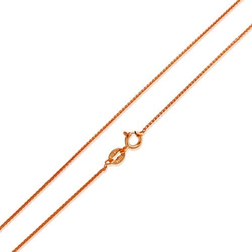 Sea of Ice Sterling Silver 1mm Diamond-Cut Spiga Wheat Chain Necklace for Women, Size 14'' - 36'' Italy
