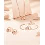 VNOX Jewelry Set Stainless Steel CZ Roman Numeral Interlocking Two-Circles Bracelet Necklace Stud Earrings for Women Girls,Bridal and Bridesmaid Accessories