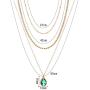 Eseres Girls Layered Necklace Teardrop Pendant Rhinestone Chokers