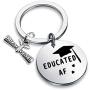 SEIRAA Educated AF Graduation Keychain College Grad Gift Master Degree Gift for Students Grad School Gift