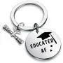 SEIRAA Educated AF Graduation Keychain College Grad Gift Master Degree Gift for Students Grad School Gift SEIRAA Educated AF Graduation Keychain College Grad Gift Master Degree Gift for Students Grad School Gift