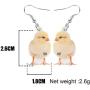 NEWEI Acrylic Sweet Chicken Eggs Chick Earrings Dangle Drop For Women Kids Farm Animal Pet Jewelry Gift Charm