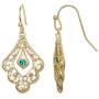 Disney Aladdin Princess Jasmine Gold Plated Crystal Filigree Dangle Earrings