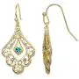 Disney Aladdin Princess Jasmine Gold Plated Crystal Filigree Dangle Earrings Disney Aladdin Princess Jasmine Gold Plated Crystal Filigree Dangle Earrings
