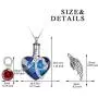 AOBOCO Personalized Cremation Jewelry 925 Sterling Silver Heart Urn Necklace for Ashes, Customized Color Photo Locket Keepsake Urns for Human Dog Ashes Necklace with Austria Crystals Birthstone, Women Memorial Jewelry Bereavement Gifts