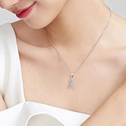 Initial Letter Necklace/Earrings 925 Sterling Silver 26 A-Z English Alphabet Fashion Name Pendant/Studs Earrings Crystal Cubic Zironia Jewelry