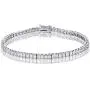 SHKA 925 Sterling Silver Square Cut Tennis Bracelet 18K Women’s Bracelet CZ Bracelets with Sparking Cubic Zirconia