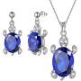 Aurora Tears Tutrle Jewelry 925 Sterling Silver Women Sea Animal Turtle Necklace/Earring/Ring/Bracelet Crystal Cubic Zirconia Jewelry