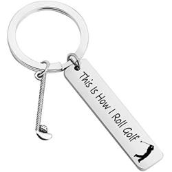 Golfer Gift Golfer Keychain This is How I Roll Golf Birthday Gift for Uncle Father Grandpa Retirement Jewelry Golf Keychain Golf Player Gift (roll golf KR)