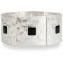 LookLove Womens Jewelry Hand Crafted Hammered Silver and Black Stretch Bracelet, Statement Bracelet