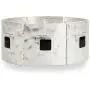 LookLove Womens Jewelry Hand Crafted Hammered Silver and Black Stretch Bracelet, Statement Bracelet