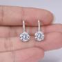 EVER FAITH 925 Sterling Silver Round Cut CZ Prong Setting Gorgeous Bridal Prom Leverback Dangle Earrings