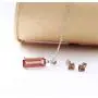 ATTA GEMS Simulated Diaspore Solid Silver Jewelry Suit for Women Change Color Stud Earrings and Pendant Necklaces