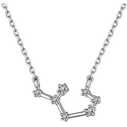 ChicSilver 925 Sterling Silver CZ Astrology 12 Constellation Horoscope Zodiac Necklace Birthday Gift,16-18 inch(with Gift Box)