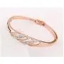 Crystalline Azuria White Crystals from Swarovski Bangle Bracelet 18 ct Rose Gold Plated 7.10'' for Women