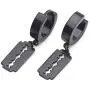 Xusamss Punk Jewelry Body Piercing Stainless Steel Huggie Hoop Earrings Blade Drop Dangle Earrings Xusamss Punk Jewelry Body Piercing Stainless Steel Huggie Hoop Earrings Blade Drop Dangle Earrings