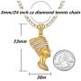 ROWIN&CO Hip Hop Iced Out Bling CZ Diamond Gold Silver Vivid Egyptian Queen Nefertiti Charm Pendant Personalized Jewelry CZ Tennis Choker Chain Necklace