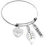 Uloveido Mustard Seed Faith Tree Bangle Bracelet, Stainless Steel, with Glass Charm Bottle Case Y757 Uloveido Mustard Seed Faith Tree Bangle Bracelet, Stainless Steel, with Glass Charm Bottle Case Y757