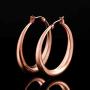 Hoop Earrings, 18K Gold Plated Rounded Hoops Earrings for Women Jewelry 1.4''