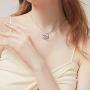 AOBOCO Sterling Silver Heart Pendant Necklace Love Jewelry Gifts for Her