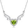 HXZZ Fine Jewelry Women Gifts 925 Sterling Silver Natural Gemstone Swiss Blue Topaz Amethyst Peridot Love Heart Angel Wings Pendant Necklace