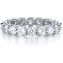 GEMSME 18K White Gold Filled Cubic Zirconia Eternity Band Ring for Women