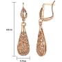 Yoursfs Filigree Teardrop Leverback Dangle Earrings for Women 18K Gold Plated Wedding Earring Prom Jewelry