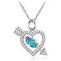 DMOMSA Sapphire Blue Cute Arrow Heart Pendant Necklace Jewelry Gift, Suitable for Ladies Gifts for Birthday Party Anniversary Valentines Day DMOMSA Sapphire Blue Cute Arrow Heart Pendant Necklace Jewelry Gift, Suitable for Ladies Gifts for Birthday Party Anniversary Valentines Day