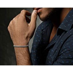 THREE KEYS JEWELRY 6mm 10mm Mens Figaro Chain for Men Cuban Link Chain Stainless Steel Bracelet Gifts Silver Figaro Bracelets for Boys Women