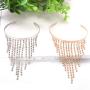 Sakytal Crystal Tassel Arm Bracelet Gold Rhinestone Arm Cuff Shining Upper Arm Bangle Bracelet Nightclub Armband for Women and Girls (Gold)